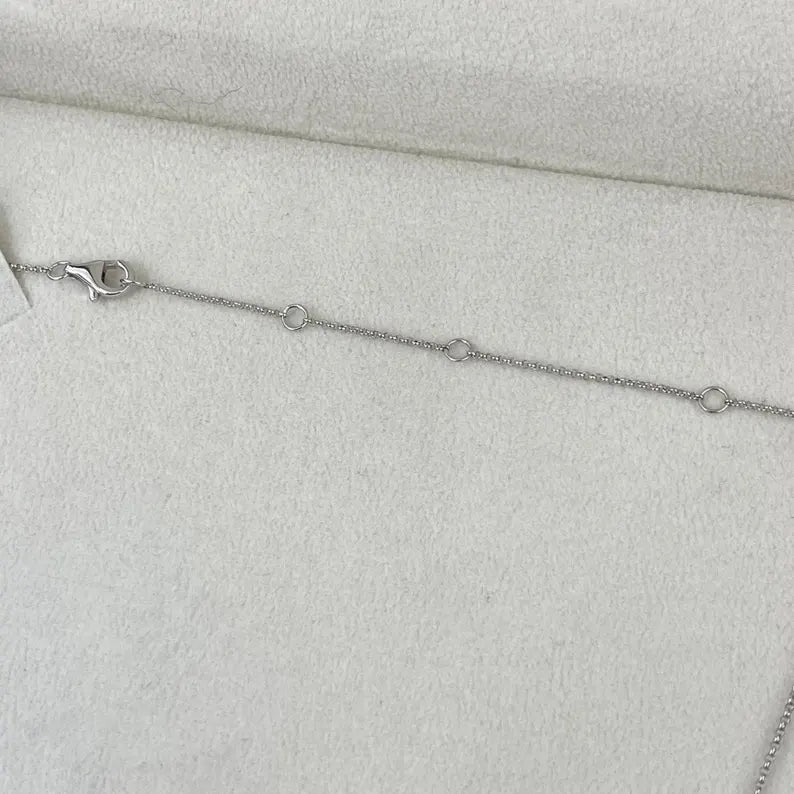 14K Natural Diamond Marquise Cut Chain Necklace