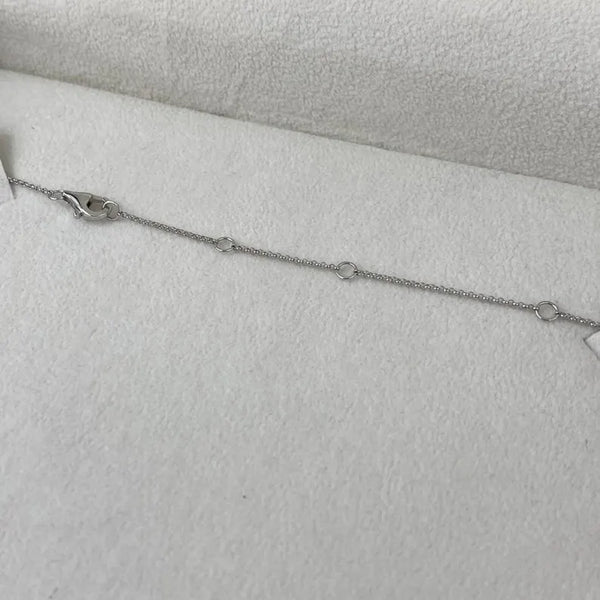 18K Gold Round & Marquise Diamond Pendant Necklace - Side View | Riyanika Jewels