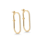 18K Solid Gold Natural Diamond Lumiere Hook Hoop Earrings | Riyanika Jewels
