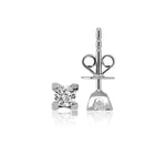 18K Solid Gold Natural Diamond Solitaire Stud Earrings - Alternate Angle | Riyanika Jewels