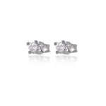 18K Solid Gold Natural Diamond Solitaire Stud Earrings - View 7 | Riyanika Jewels