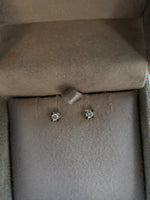 14K Natural Diamond Solitaire Stud Earrings