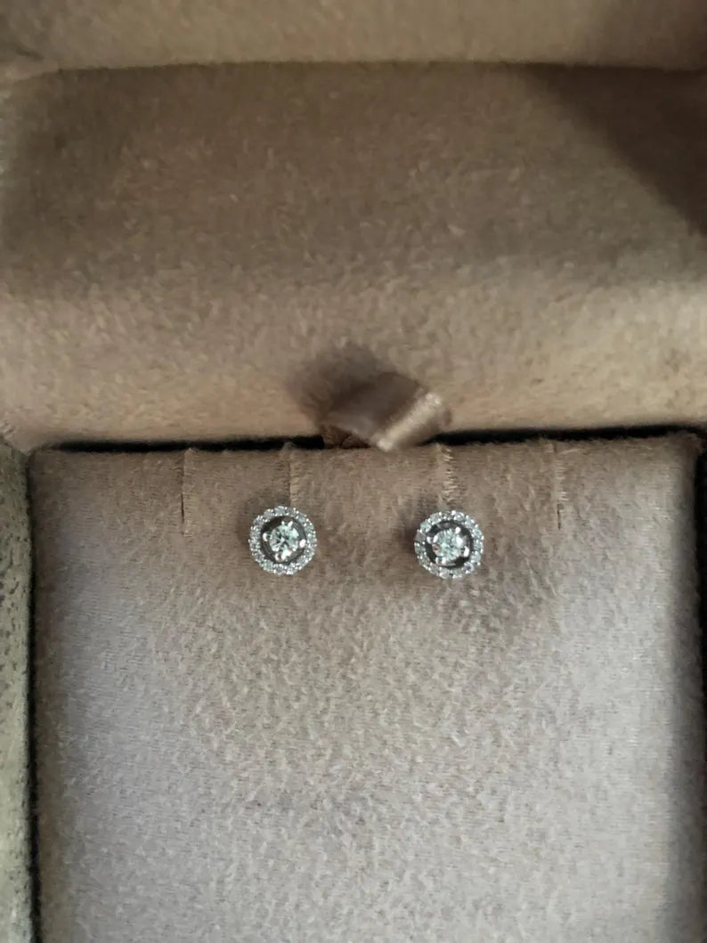 14K Lab Grown Diamond Solitaire Stud Earrings