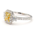 14K 1.98ct Lab Grown Yellow Diamond Radiant Cut Cocktail Ring
