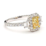 14K 1.98ct Lab Grown Yellow Diamond Radiant Cut Cocktail Ring