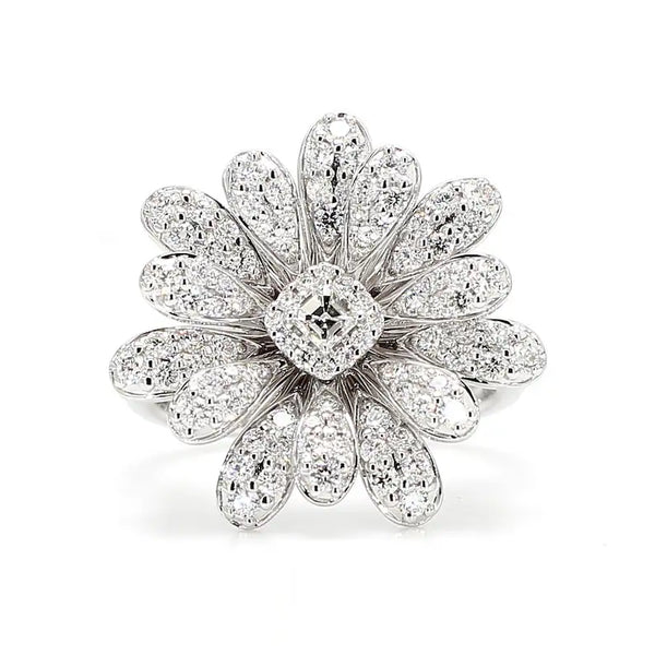 1.11ct Lab Grown Diamond Asscher Cut Cocktail Ring in 18K Solid Gold | Riyanika