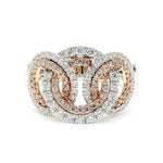 0.66ct Fancy Pink Diamond Round Cut Cocktail Ring in 18K Solid Gold | Riyanika