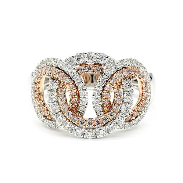 0.66ct Fancy Pink Diamond Round Cut Cocktail Ring in 18K Solid Gold | Riyanika