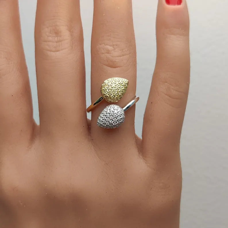 0.62ct Fancy Yellow Diamond Round Cut Cocktail Ring in 18K Solid Gold | Riyanika