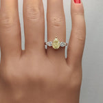 18K Solid Gold 2.31 Carat Pear Yellow Lab Grown Diamond Cocktail Ring - Alternate Angle