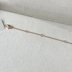 18K Solid Gold Marquise Lab Grown Diamond Prong Pendant Necklace - Side View | Riyanika Jewels