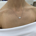 18K Solid Gold Marquise Lab Grown Diamond Flower Cluster Chain Necklace - Alternate Angle