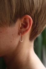 18K Solid Gold Natural Diamond Lumiere Hook Hoop Earrings - Close Up | Riyanika Jewels