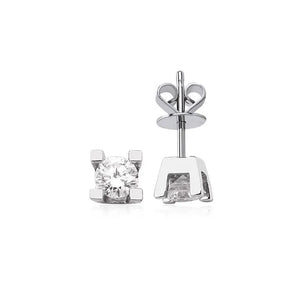 14K Natural Diamond Solitaire Stud Earrings