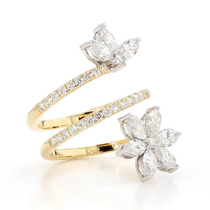 18K Solid Gold 1.91 Carat Marquise Lab Grown Diamond Cocktail Ring | Riyanika Jewels
