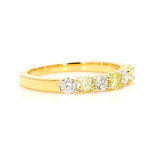 14K 0.9ct Lab Grown Yellow Diamond Cushion Cut Cocktail Band