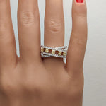 14K 1.09ct Lab Grown Yellow Diamond Cushion Cut Cocktail Band