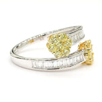 18K Solid Gold Baguette Lab Grown Diamond & Lab Grown Yellow Diamond 1.15 Carat Cocktail Band - Close Up | Riyanika Jewels