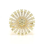 1.18ct Fancy Yellow Diamond Round Cut Cocktail Ring in 18K Solid Gold | Riyanika