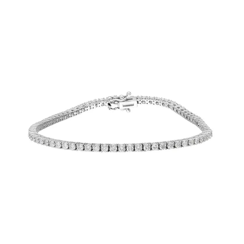 18K Solid Gold Lab Grown Diamond Infinity Tennis Bracelet - Detail | Riyanika Jewels
