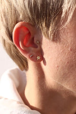 18K Solid Gold Lab Grown Diamond North Star Piercing – Celestial Stud Earring - View 6 | Riyanika Jewels