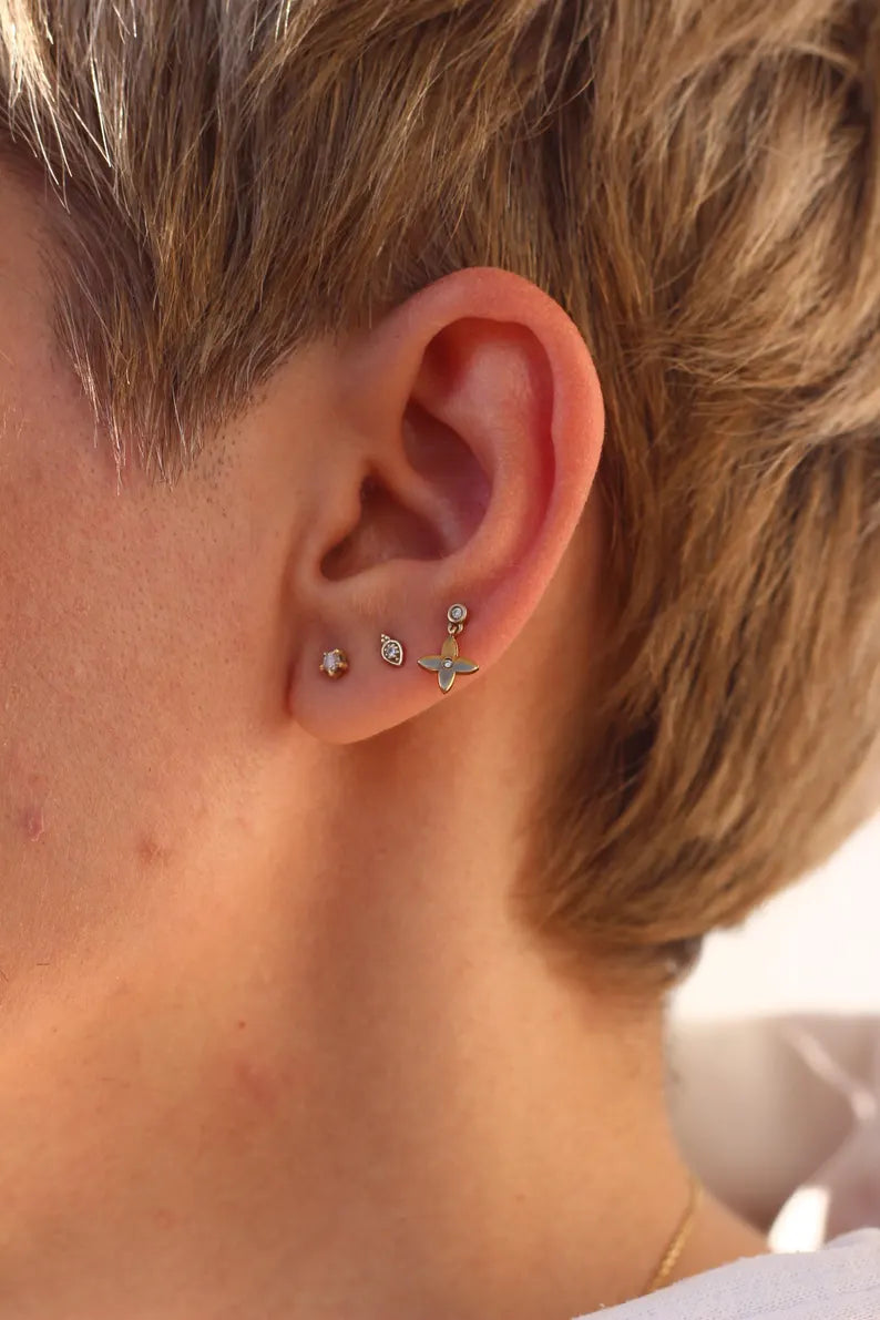 14K Lab Grown Diamond Solitaire Stud Earrings