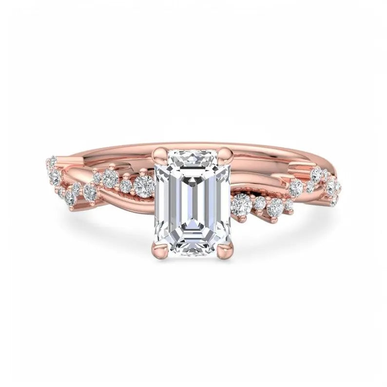 1.5ct Natural Diamond Engagement Ring in 14K Solid Gold | Riyanika
