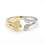 18K Solid Gold Cushion Lab Grown Yellow Diamond 0.60 Carat Cocktail Ring | Riyanika Jewels