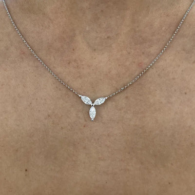 14K Lab Grown Diamond Marquise Cut Chain Necklace