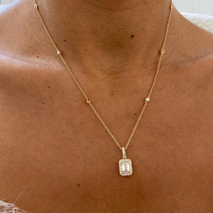 18K Solid Gold Lab Diamond Cluster Pendant Necklace | Riyanika Jewels