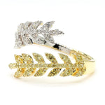 0.65ct Fancy Yellow Diamond Round Cut Cocktail Ring in 18K Solid Gold | Riyanika
