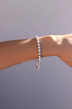 18K Solid Gold Lab Grown Diamond 12.5 Carat Tennis Bracelet - Side View | Riyanika Jewels