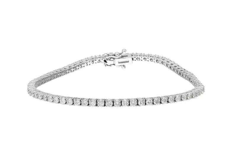 18K Solid Gold Lab Grown Diamond Infinity Tennis Bracelet - Alternate Angle | Riyanika Jewels