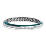 18K Solid Gold Lab Grown Diamond and Malachite Enamel Bangle Bracelet - Side View | Riyanika Jewels