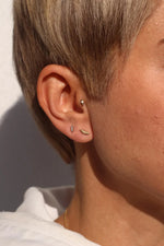 18K Solid Gold Lab Grown Diamond Trio Piercing | Screw Back Stud for Tragus & Cartilage - View 7