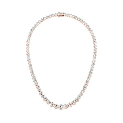 14K Lab Grown Diamond Round Cut Tennis Necklace