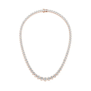 18K Solid Gold Lab Grown Diamond Round Tennis Necklace | Riyanika Jewels