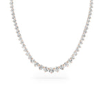 18K Solid Gold Lab Grown Diamond Round Tennis Necklace - Side View | Riyanika Jewels
