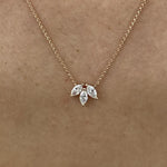 18K Solid Gold Marquise Lab Grown Diamond Prong Pendant Necklace | Riyanika Jewels