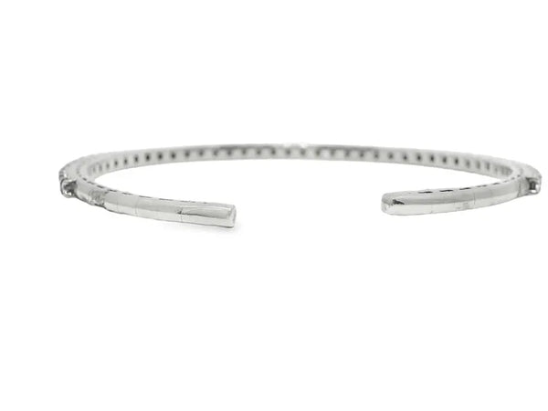 18K Solid Gold 1.74 Carat Natural Diamond Bangle - Side View | Riyanika Jewels