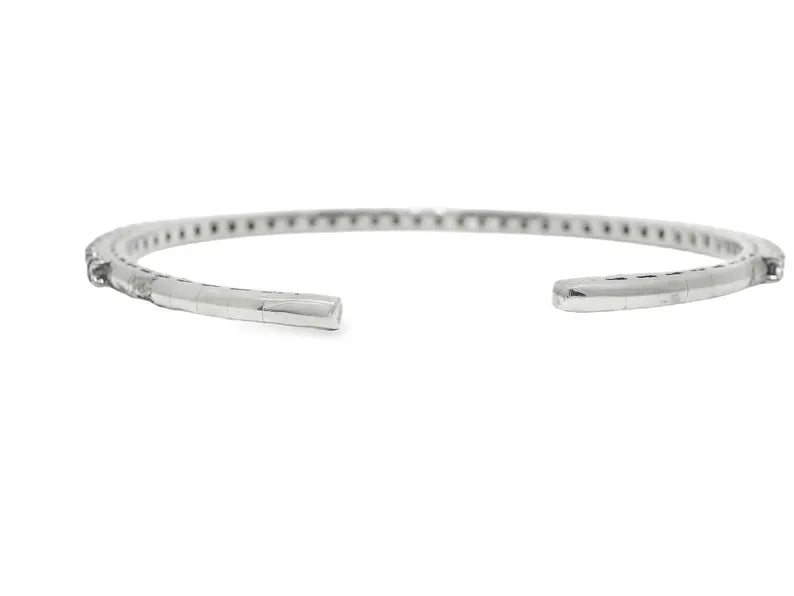 18K Solid Gold 1.74 Carat Natural Diamond Bangle - Side View | Riyanika Jewels