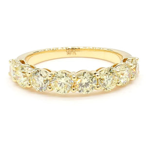 14K 2.02ct Lab Grown Yellow Diamond Round Cut Wedding Band