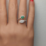 14K 0.77ct Lab Grown Diamond Pear Cut Cocktail Ring