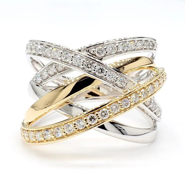 0.61ct Lab Grown Diamond Round Cut Cocktail Ring in 18K Solid Gold | Riyanika