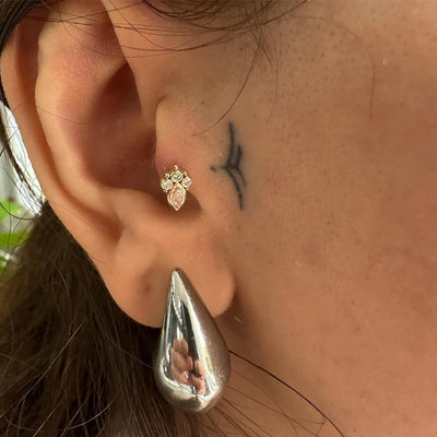 14K Lab Grown Diamond Marquise Cut Bezel Earrings