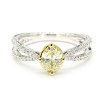 0.99ct Fancy Yellow Diamond Oval Cut Cocktail Ring in 18K Solid Gold | Riyanika