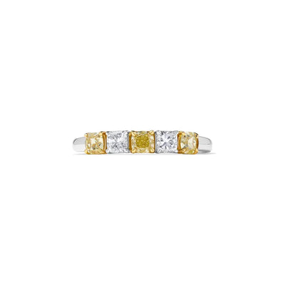 1.04ct Fancy Yellow Diamond Cushion Cut Cocktail Band in 18K Solid Gold | Riyanika