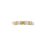 14K 1.04ct Lab Grown Yellow Diamond Cushion Cut Cocktail Band