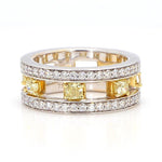 1.71ct Fancy Yellow Diamond Radiant Cut Wedding Band in 18K Solid Gold | Riyanika
