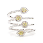 0.65ct Fancy Yellow Diamond Round Cut Cocktail Band in 18K Solid Gold | Riyanika